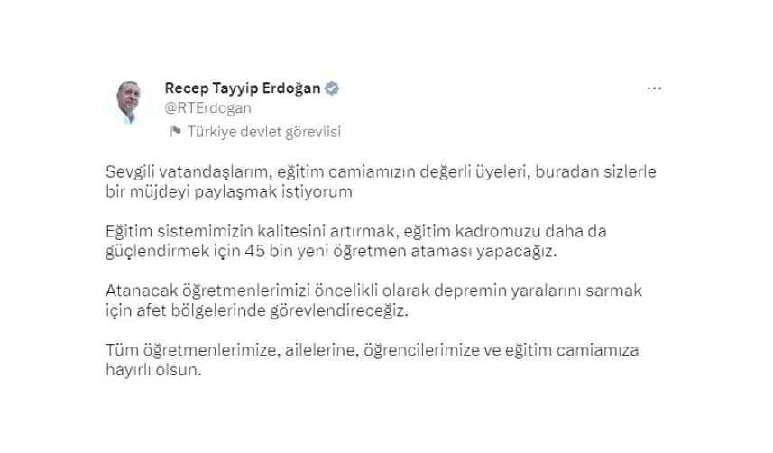 45 bin öğretmen atamasında tarih belli oldu