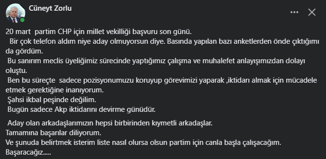 Trabzon’da Milletvekilliği için ismi anılan Cüneyt Zorlu kararını verdi