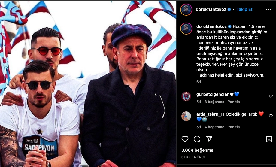 Dorukhan Toközden veda