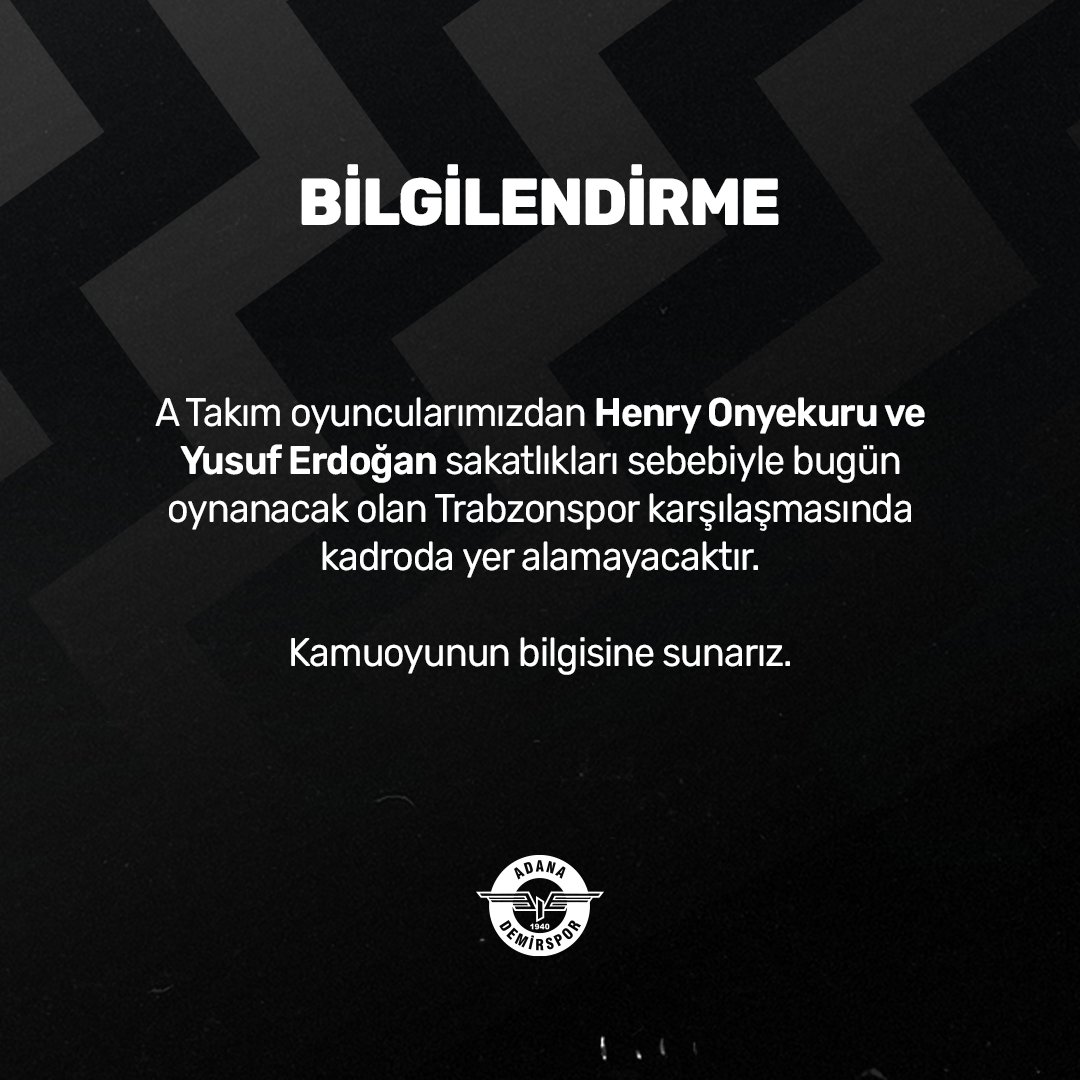 Adana Demirspor, Trabzonspor maçı öncesi duyurdu!