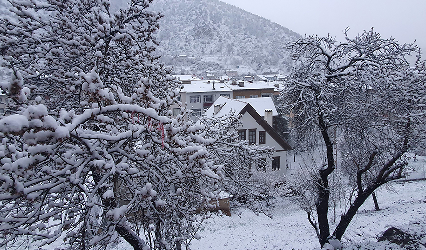 Gümüşhane'de kar yağışı etkili oldu