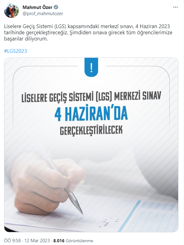 LGS tarihi belli oldu! Bakan Özer resmen açıkladı