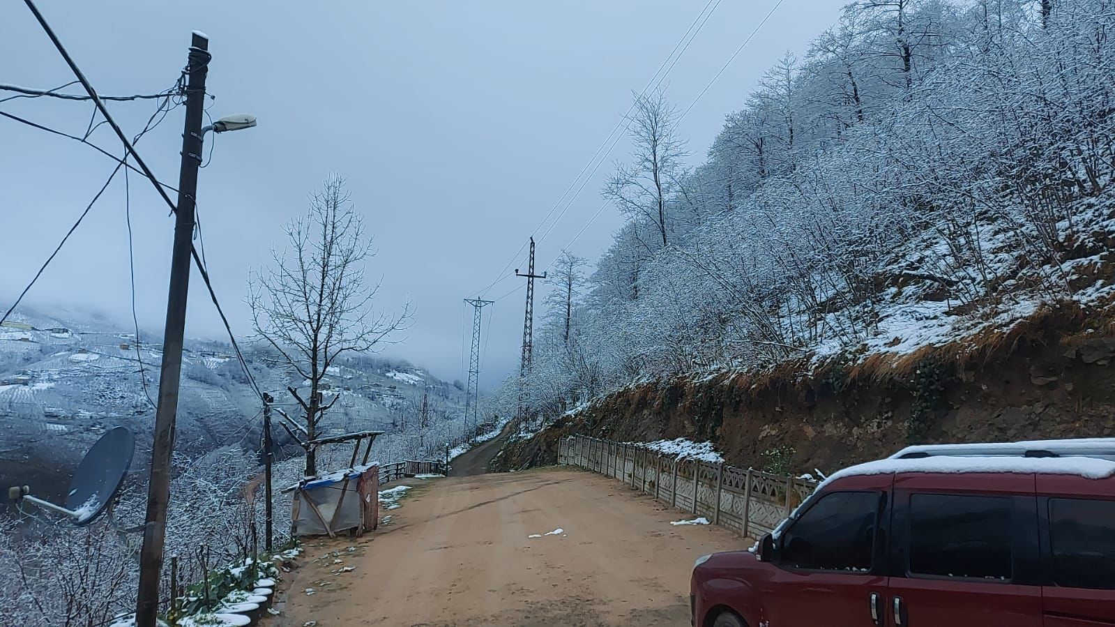 Ordu'da ilk baharda kar sürprizi