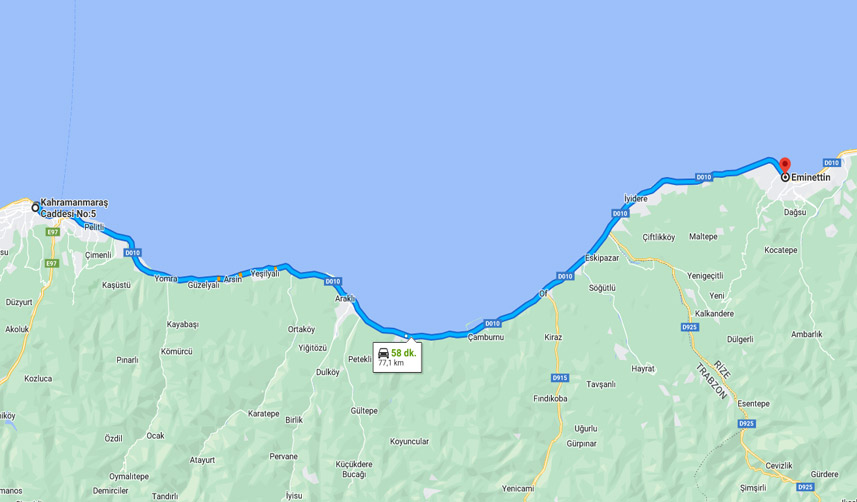 Trabzon Rize arası kaç km? Rize Trabzon arası kaç saat?