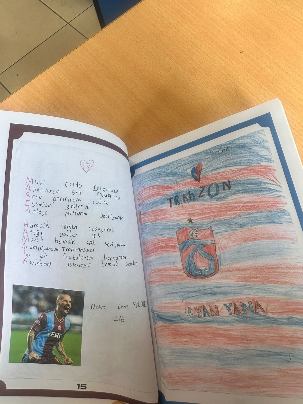 Minikler Trabzonspor futbolcularına şiirler yazdı