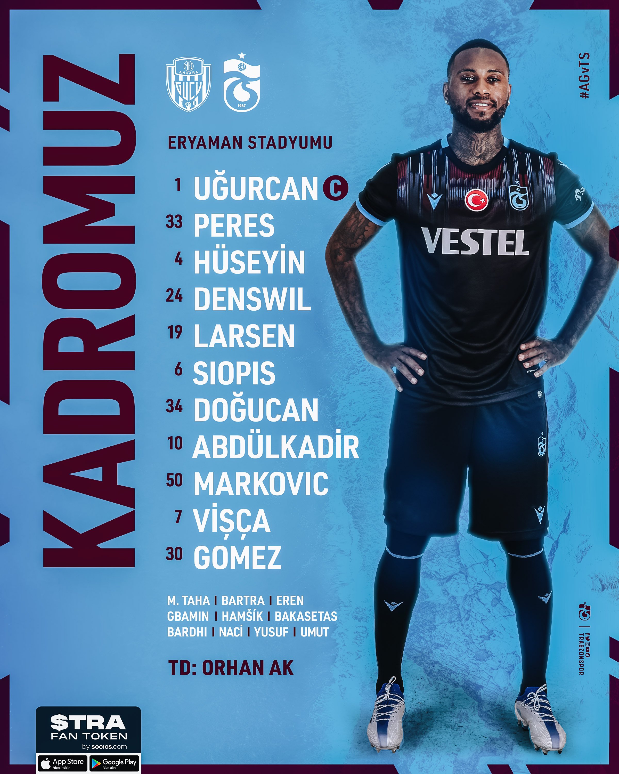 Trabzonspor'un Ankaragücü maçı ilk 11'i belli oldu