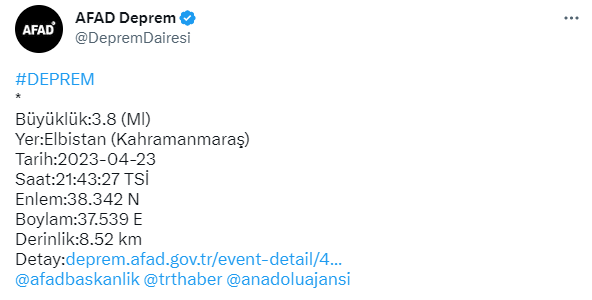 maraş elbistan deprem