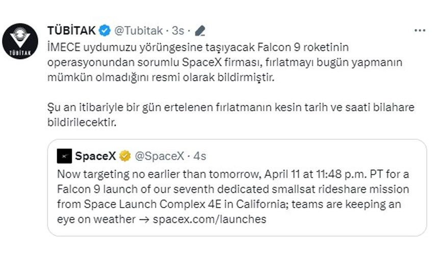 İmece'nin fırlatma operasyonunda flaş gelişme! 