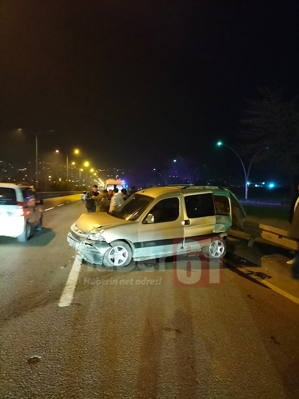 Trabzon’da iki araç birbirine girdi! 1 yaralı