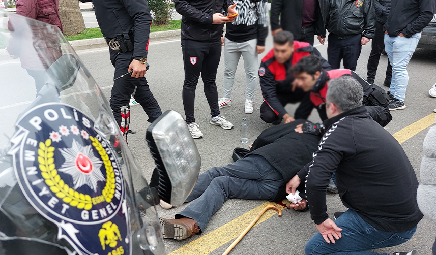 Samsun'da motosikletli yunus polisi kaza yaptı! 1 yaralı