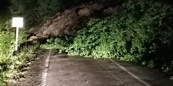 Trabzon'da heyelan hayatı olumsuz etkiledi! Yol ulaşıma kapandı, 7 mahalle elektriksiz kaldı