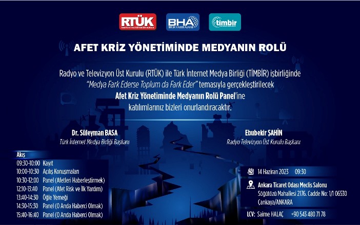 Afet ve Kriz yönetiminde medyanın rolü anlatılacak