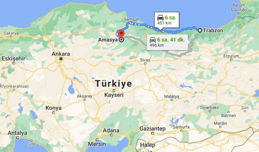 Trabzon Amasya Arası Kaç Km, kaç saat? Trabzon Amasya uçak ve otobüs bileti