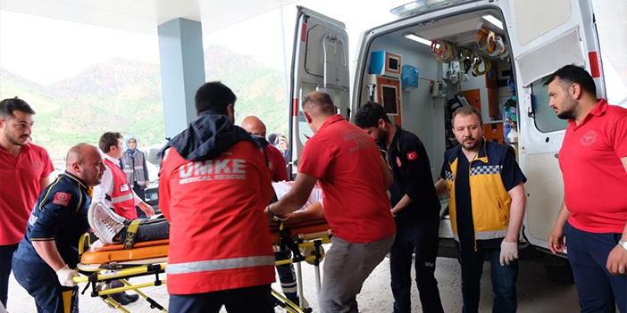 Gümüşhane Devlet Hastanesi'nde gerçeğini aratmayan tatbikat