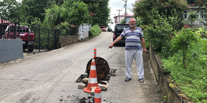 Rize'de şiddetli yağışlar rögarı tıkadı! Evleri su bastı 
