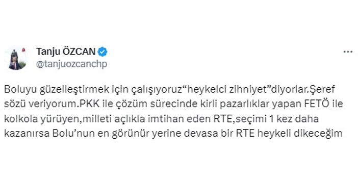 CHP'li Belediye Başkanı'ndan Cumhurbaşkanı Erdoğan'a mektup! Heykelini dikecek