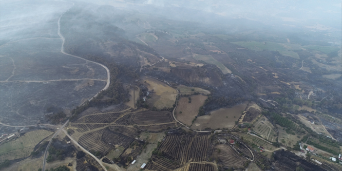 Çanakkale'de 3 gündür yanan bölge havadan görüntülendi! 