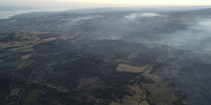 Çanakkale'de 3 gündür yanan bölge havadan görüntülendi! 