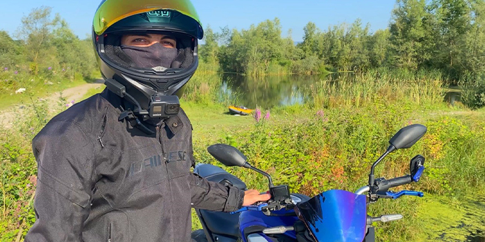 Samsun'da hız yapan motosikletliyi uyarmıştı!  O anları anlattı 