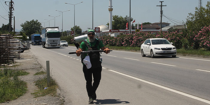 Samsun'da okuduğu kitaptan etkilenip yürüyerek Türkiye turuna çıktı