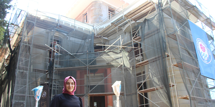 Trabzon'da Atatürk Köşkü restorasyon çalışmaları sürüyor