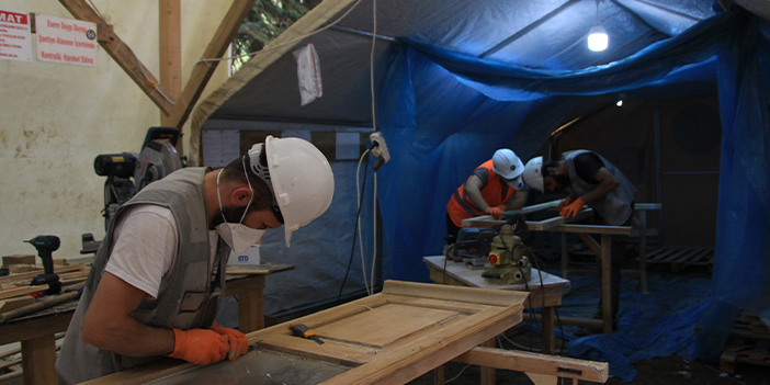 Trabzon'da Atatürk Köşkü restorasyon çalışmaları sürüyor