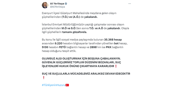 Esenyurt'ta tekel saldırısında tüm şüpheliler gözaltında