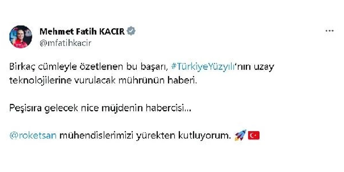 Türkiye'nin yerli sonda roketi fırlatma testi başarıyla sonuçlandı