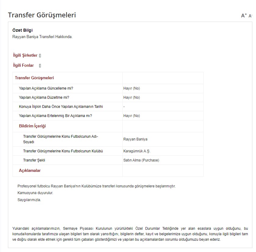 Trabzonspor'dan bir KAP daha!