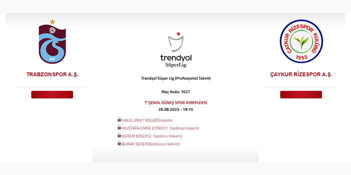 Trabzonspor'un Rizespor maçı hakemi belli oldu