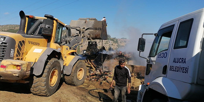 Giresun'da feci olay! Evi, samanlığı ve traktörü kullanılmaz hale geldi