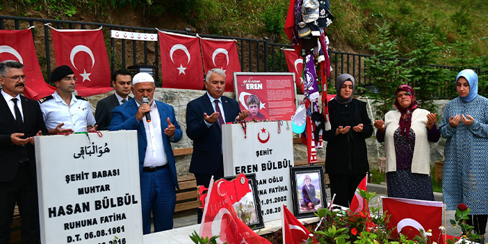 Trabzon Valisi Yıldırım, Eren Bülbül'ün kabrini ziyaret etti