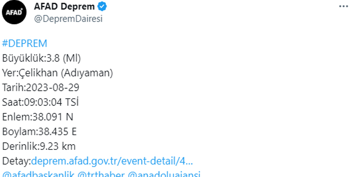 Adıyaman'da korkutan deprem