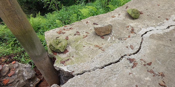 Rize'de yağış etkili oldu! 2 katlı binanın altındaki toprak kayması korkuttu