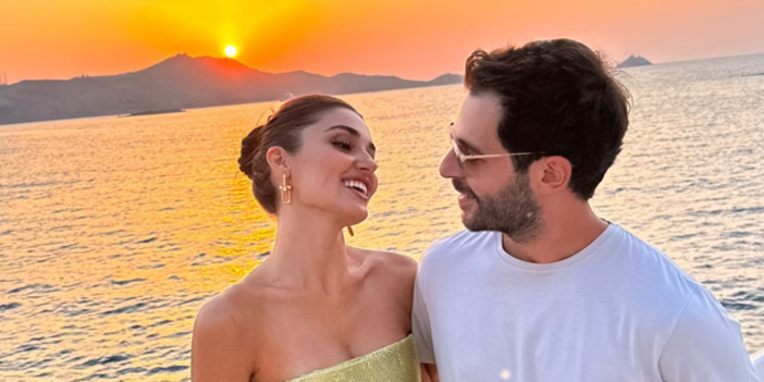 Hakan Sabancı ve Hande Erçel'den romantik gün batımı pozu