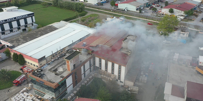 Samsun’da seramik ürünleri fabrikasında yangın