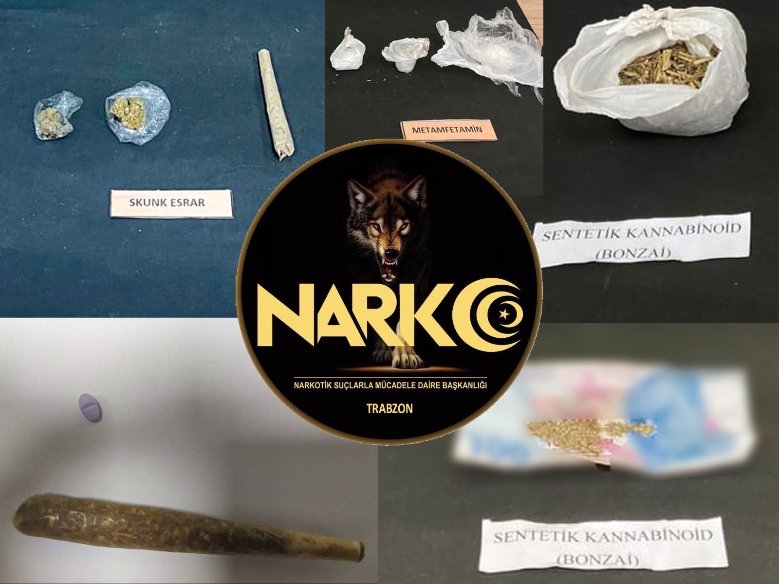 Trabzon’da narkotik operasyonları! 5 şahıs hakkında işlem