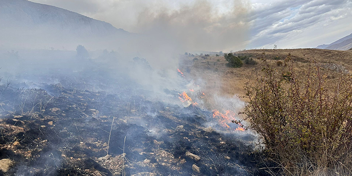 Bayburt'ta dağlık alandaki örtü yangını söndürüldü