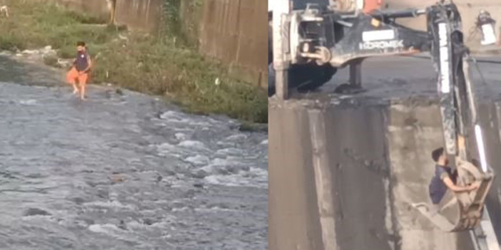 Artvin'de derede mahsur kalan köpek için kurtarma operasyonu! 