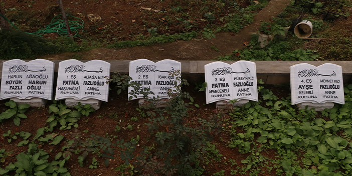 Rize'de bir garip olay! Yan yana duran 4 mezar taşı hayrete düşürdü