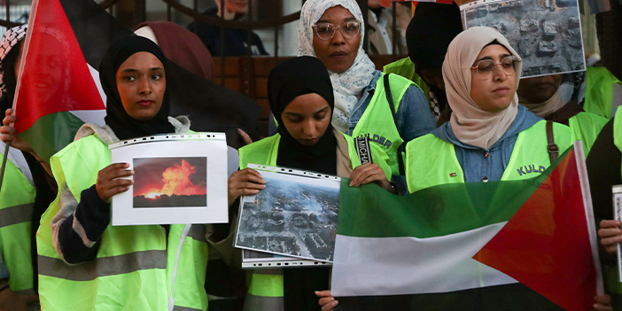 Trabzon'da Filistinli öğrencilerden İsrail'e kınama! 
