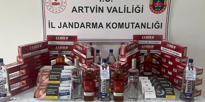 Artvin'de kaçakçılık operasyonları! Çok sayıda sigara ve alkol ele geçirildi