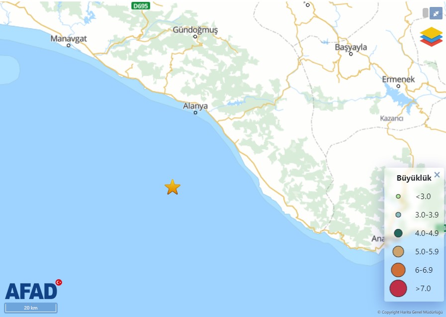 AFAD açıkladı! Antalya açıklarında 4.2 büyüklüğünde deprem