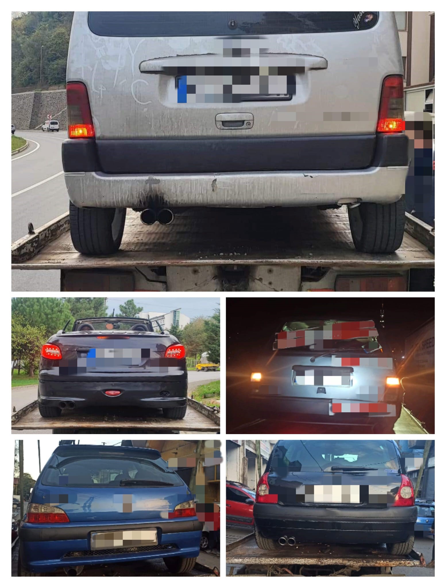 Trabzon’da gürültü çıkaran abart egzozlu 5 araca trafikten men