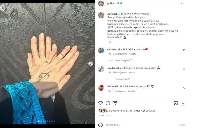 Gülben Ergen, verdiği sözü tutarak annesiyle umreye gitti