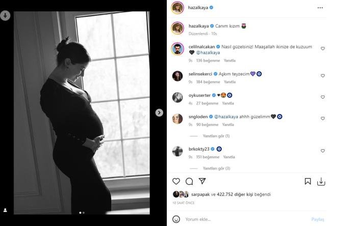 İkinci kez hamilelik heyecanı yaşayan Hazal Kaya, karnı burnunda pozlarını paylaştı