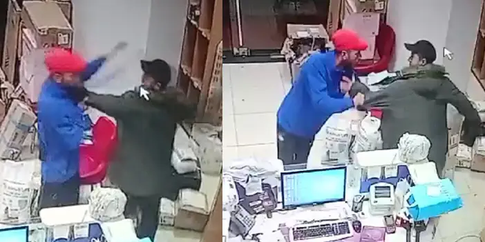 Trabzon'da kargo şubesinde dehşet anları! 