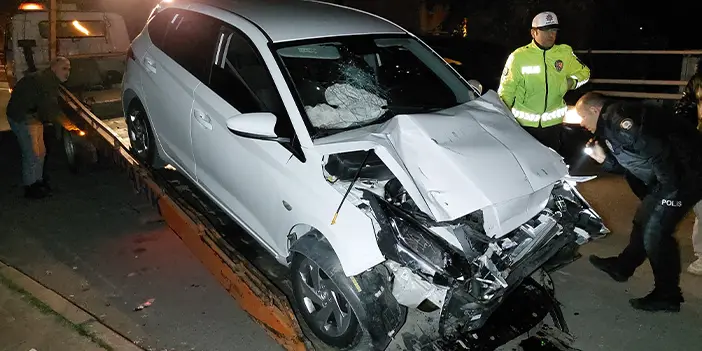 Samsun'da park halindeki kamyona çarptı! 6 yaralı