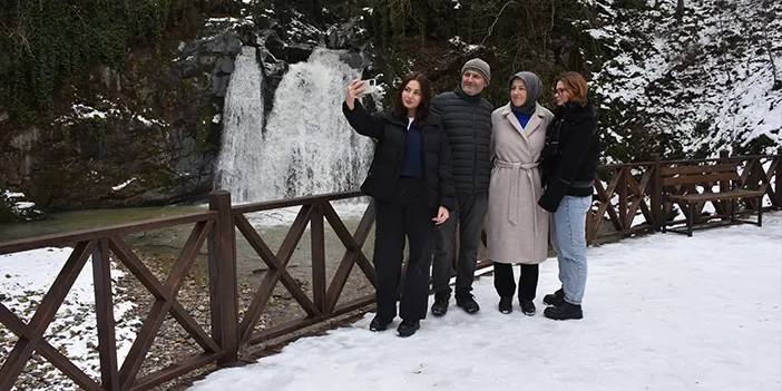Trabzon'daki Canikdere Şelalesi turistlerin vazgeçilmezi