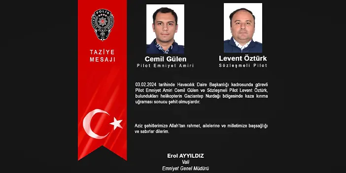 Polis helikopteri düştü! 2 pilot şehit oldu